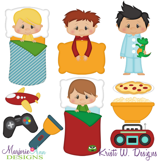 Sleepover Boys SVG Cutting Files Includes Clipart - Click Image to Close